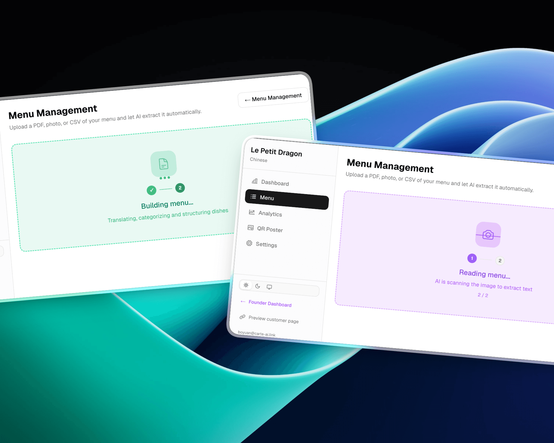 Upload your menu, AI does the rest
